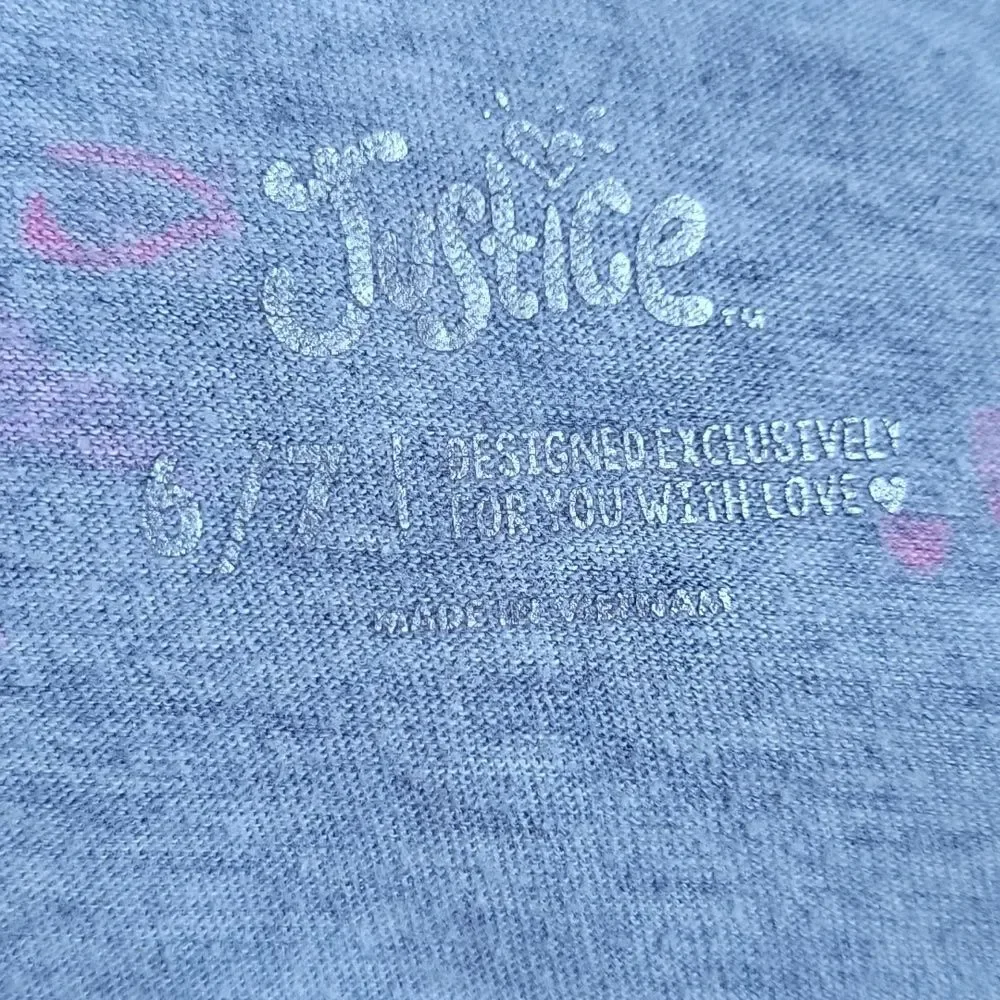 JUSTICE Gray Casual Short Sleeve 
